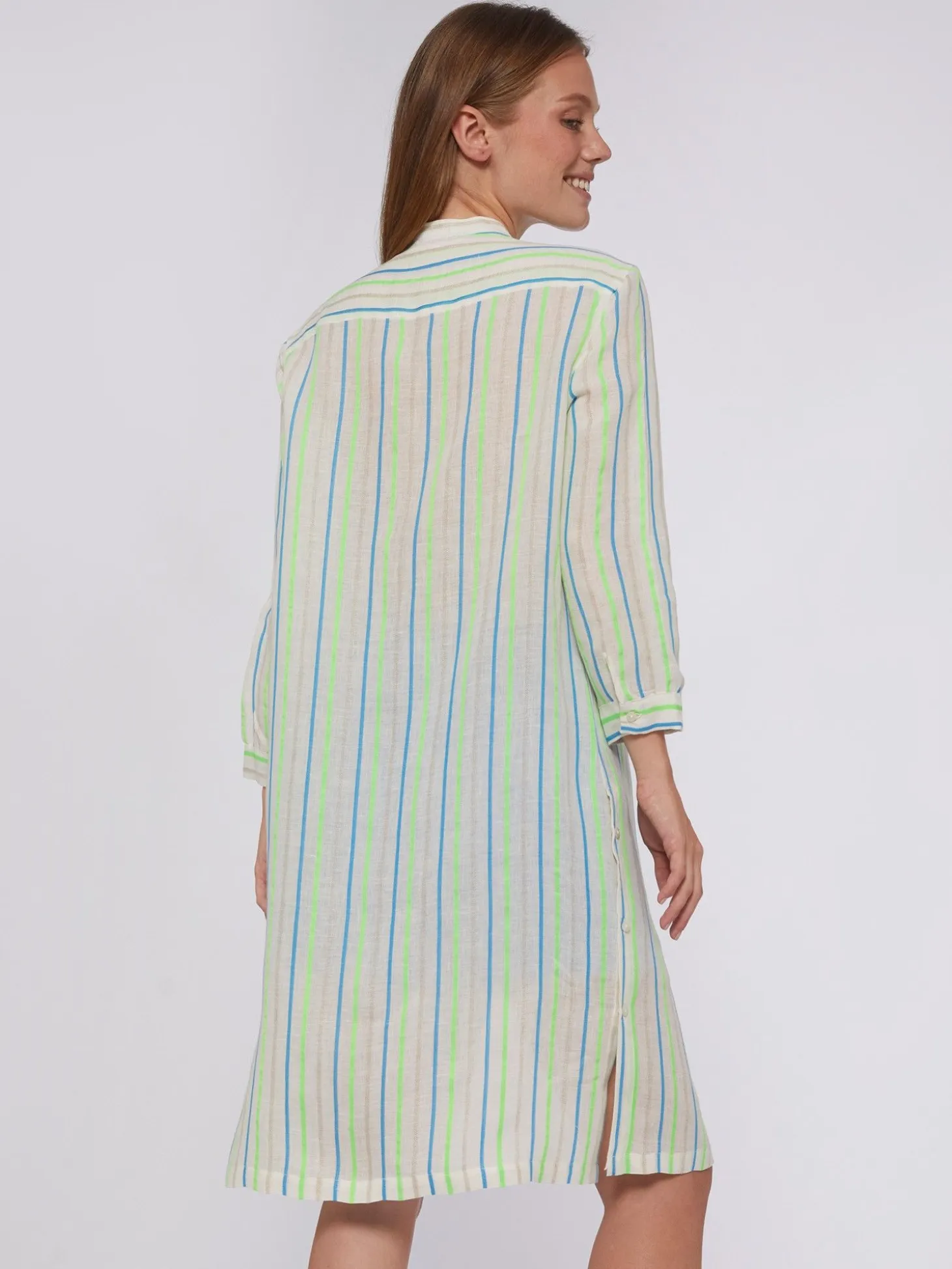 Vilagallo Vestido Rayas Neon Azul Verde Outlet