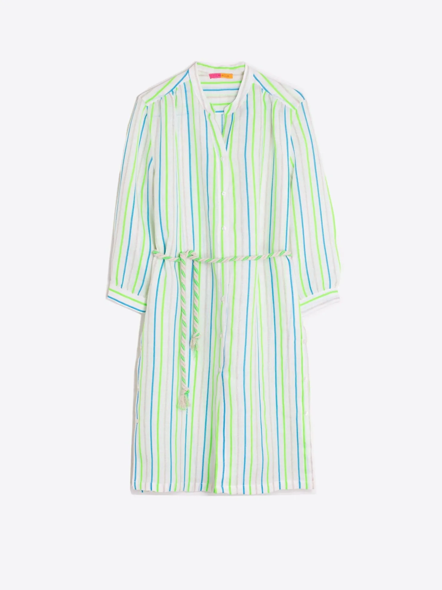 Vilagallo Vestido Rayas Neon Azul Verde Outlet