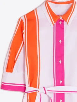 Vilagallo Vestido Rayas Rosa Naranja Best Sale