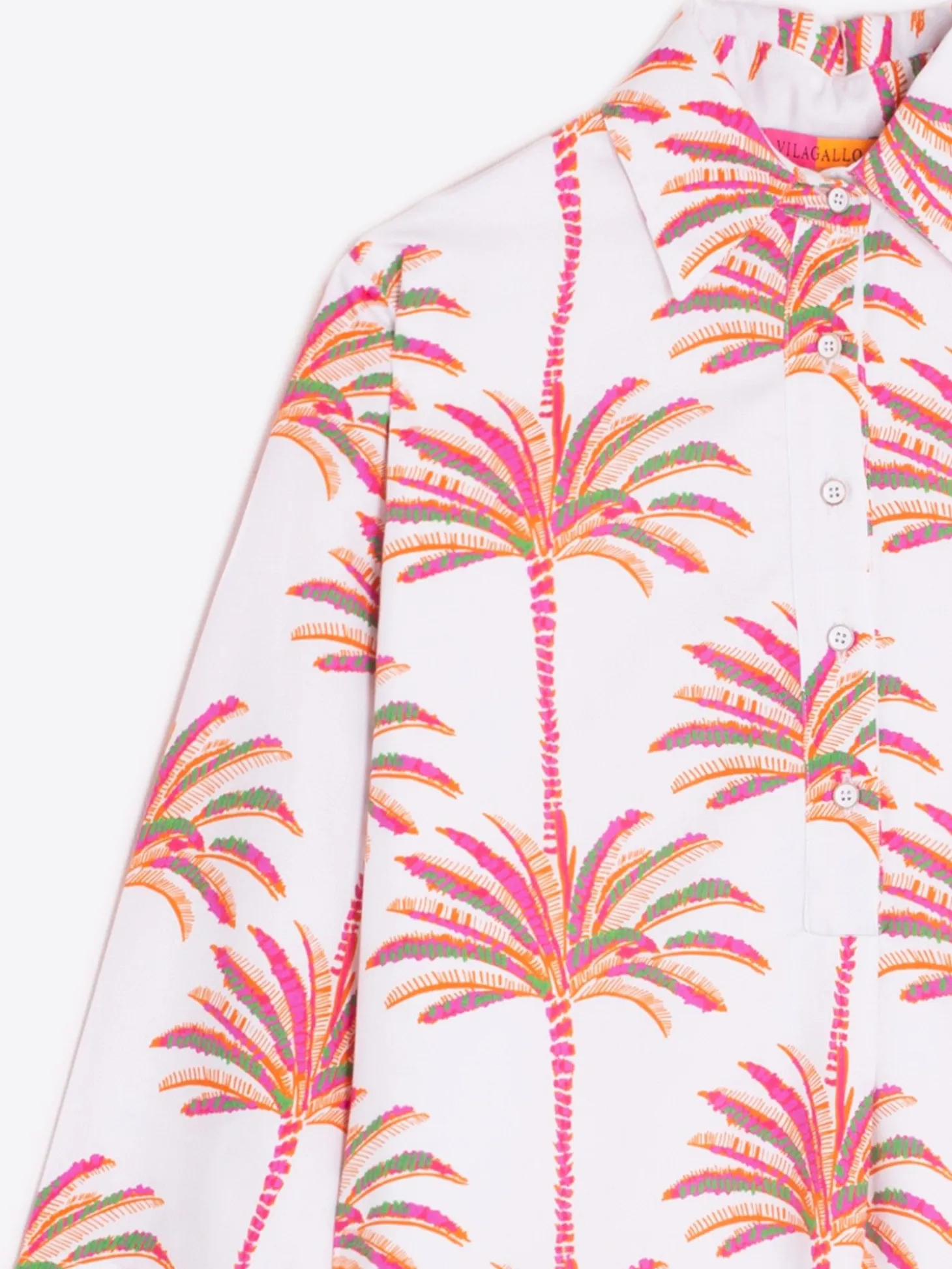Vilagallo Vestido Tyanna Pink Palm Tree Print Best Sale
