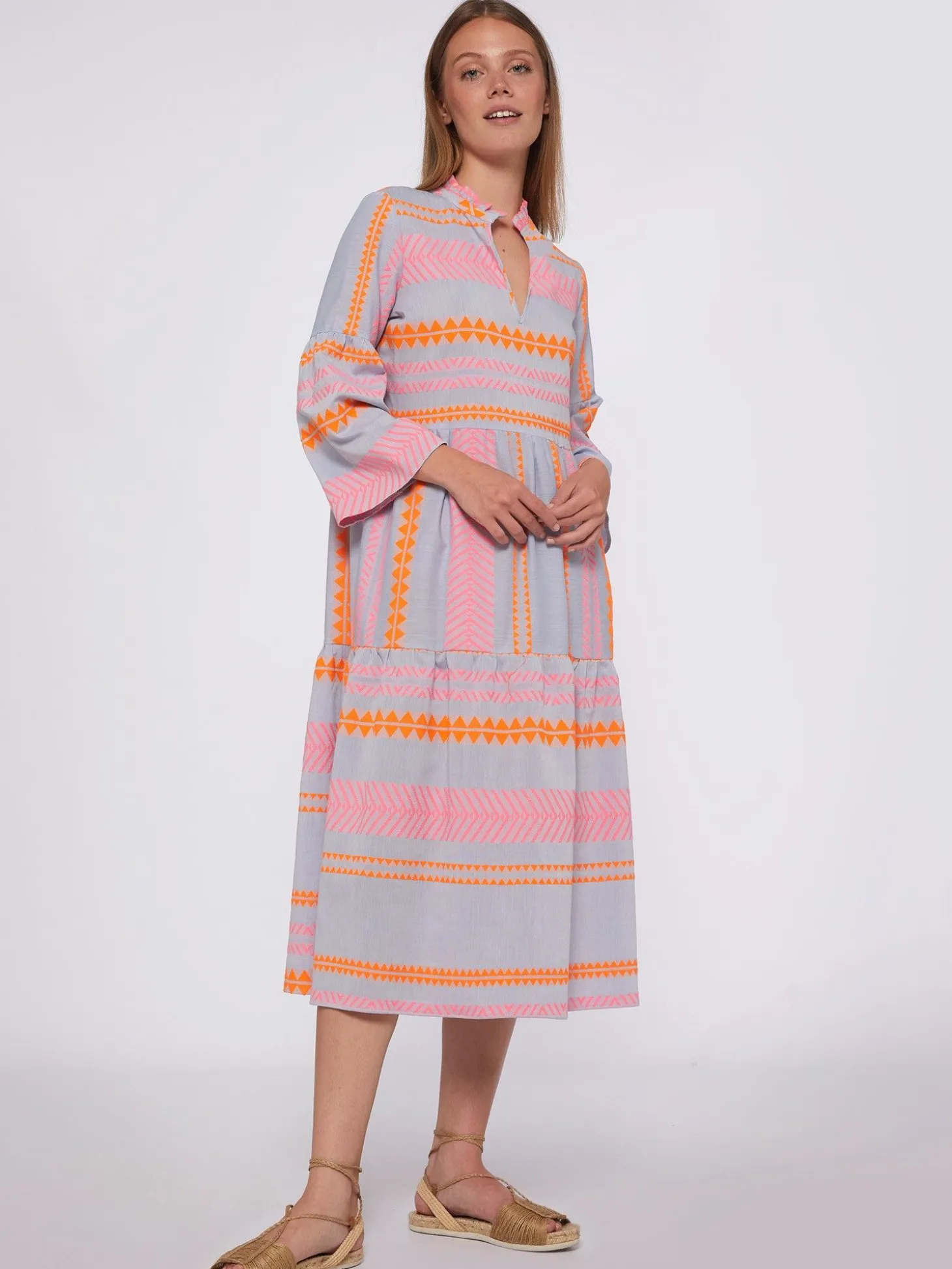 Vilagallo Vestido Volante Jacquard Milos Fluor Best