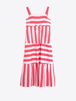 Vilagallo Vestido Volantes Rayas Coral Shop