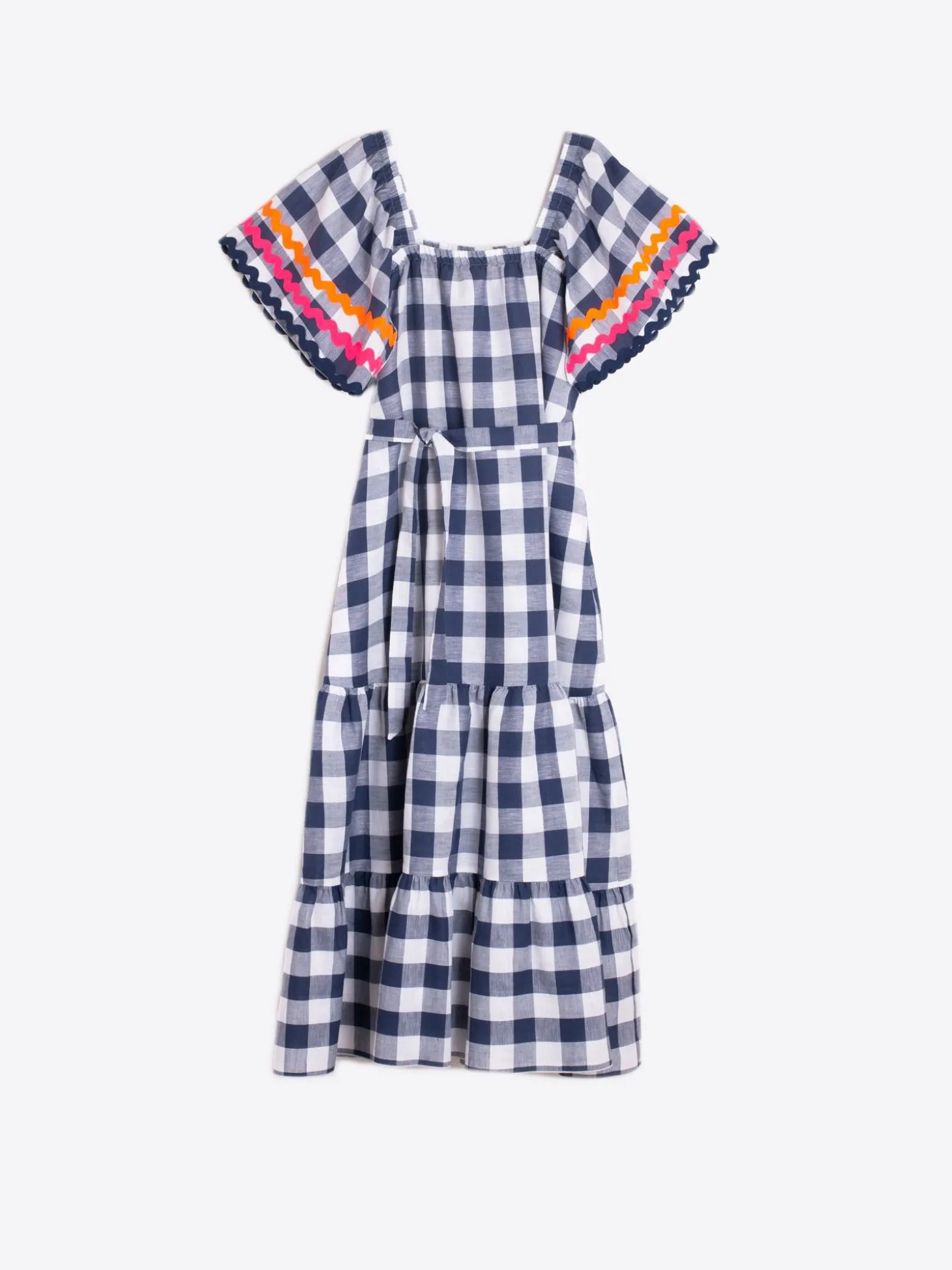 Vilagallo Vestido Volantes Vichy Navy Sale